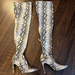 Steve Madden Thigh High Snakeskin Boots